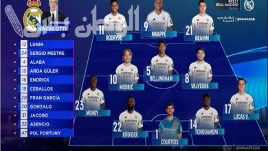 التشكيل الرسمي لريال مدريد