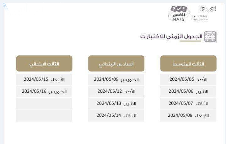 موعد اختبارات نافس