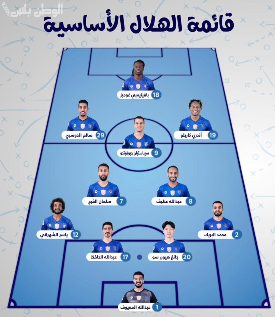 تشكيل الهلال الرسمي
