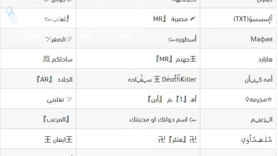 اسماء ببجي مزخرفة مميزة جاهزة للنسخ