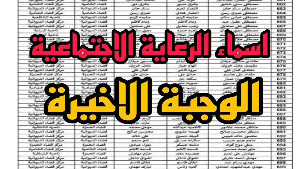 رابط أسماء الرعاية الاجتماعية