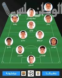 التشكيلة الرسمية لبرشلونة أمام