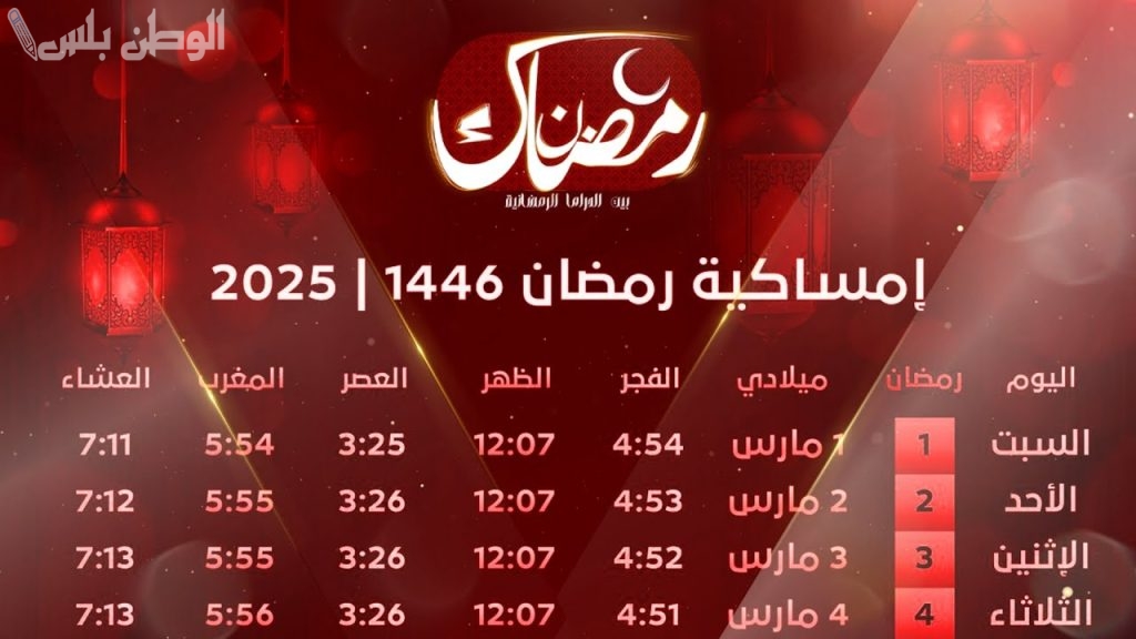 إمساكية رمضان 2025