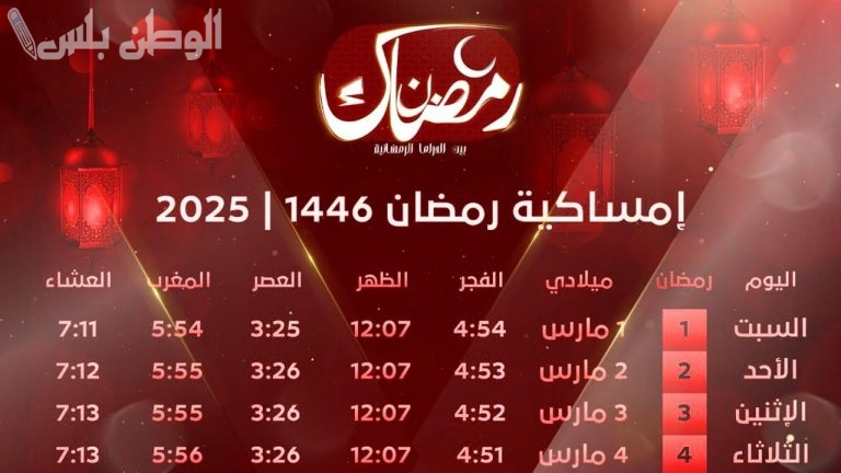 على مدار الشهر | إمساكية رمضان في جميع محافظات مصر ومواعيد الافطار والسحور 2025