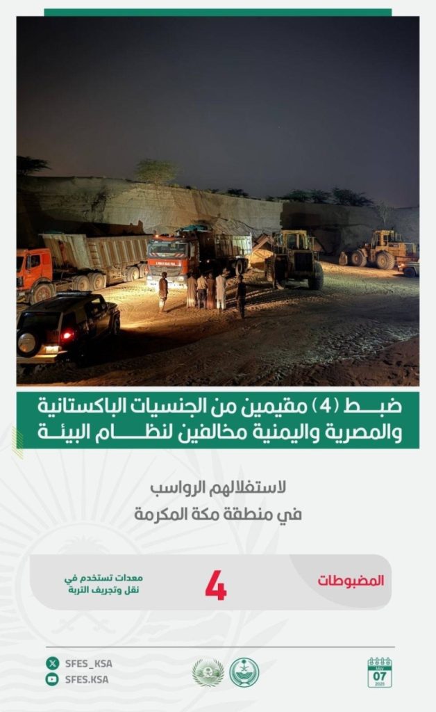 اعتقال 4 مقيمين لاستخراج