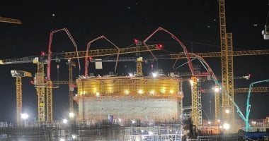 اكتمال الصبة الخرسانية للمفاعل
