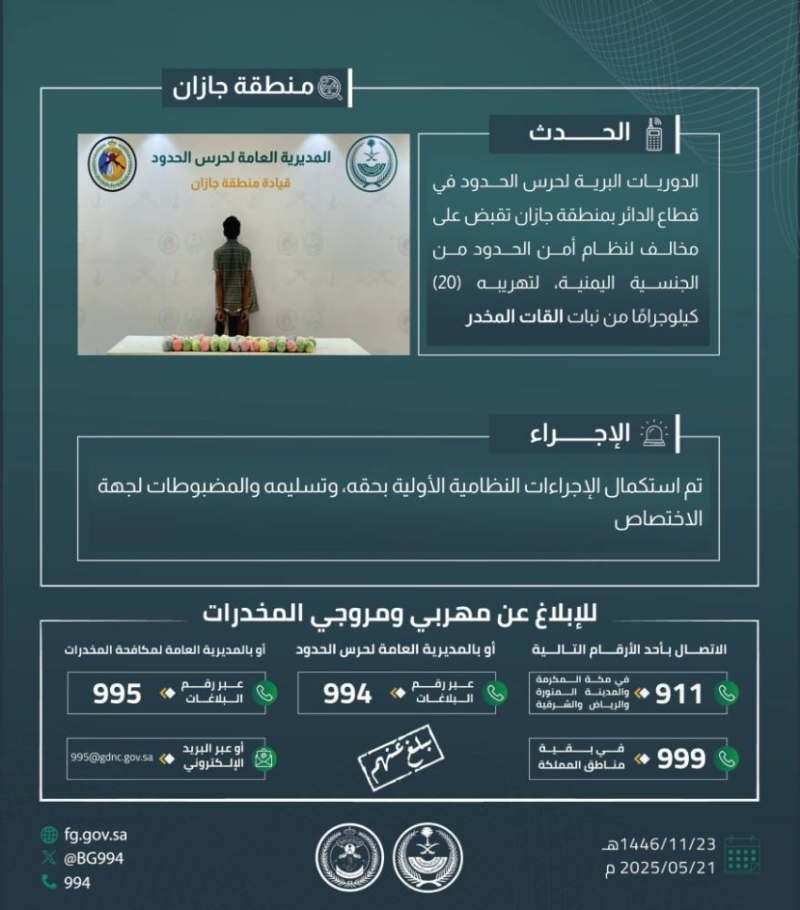 حرس الحدود بجازان ينجح