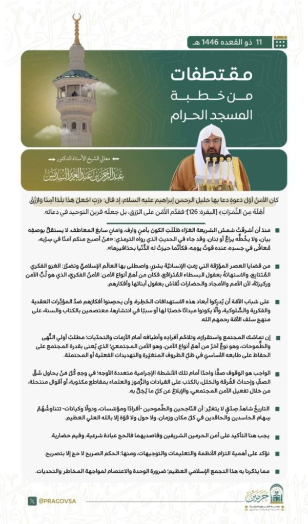 خطبة الجمعة تأتي من