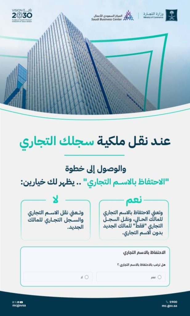 نقل السجل التجاري لمؤسسة