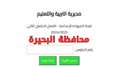 اعرف نتيجة الشهادة الاعدادية 2025 الترم الثاني محافظة البحيرة