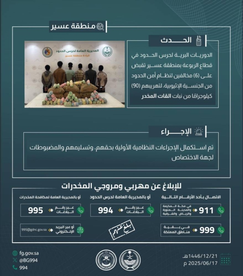 حرس الحدود بعسير يلاحق