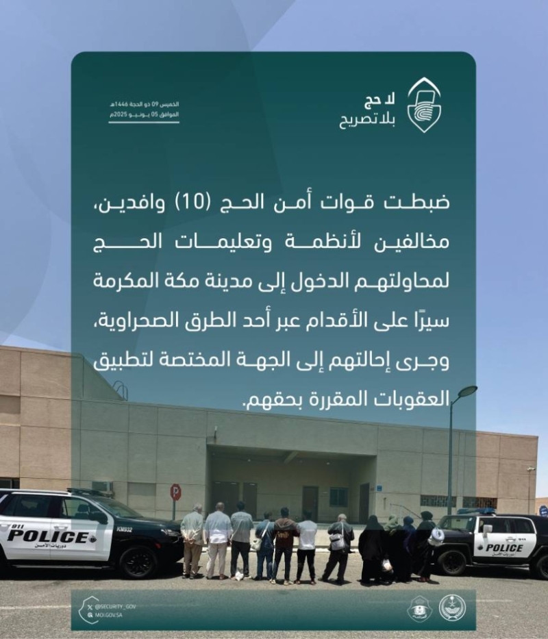ضبط 10 وافدين مخالفين