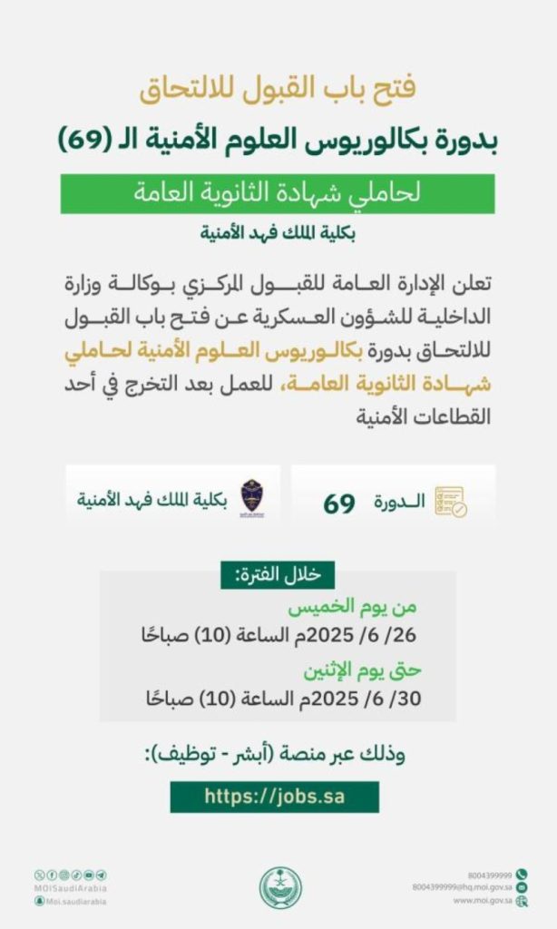 فتح القبول الخميس المقبل