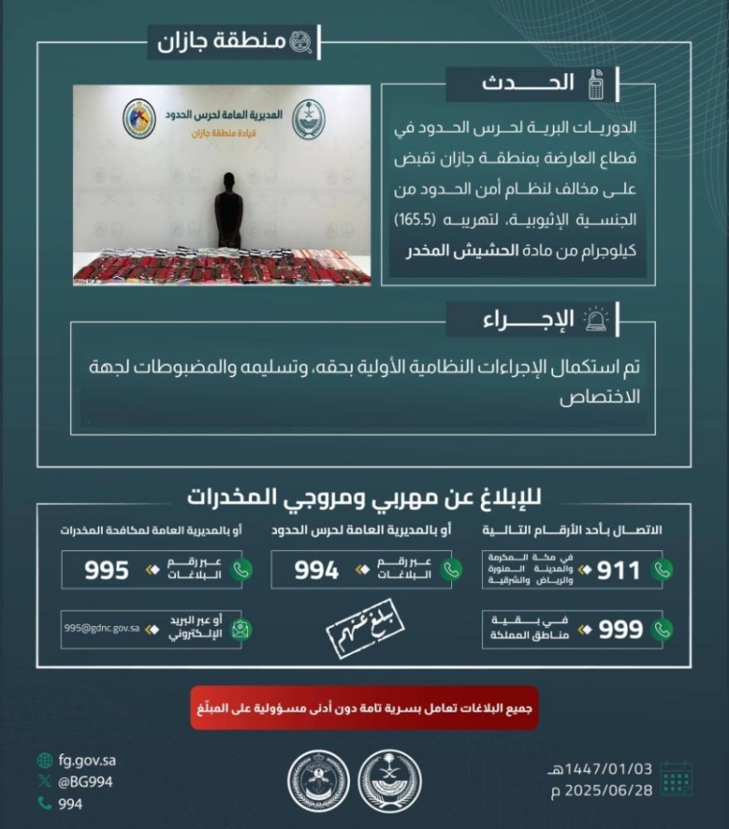 قبض حرس الحدود بجازان