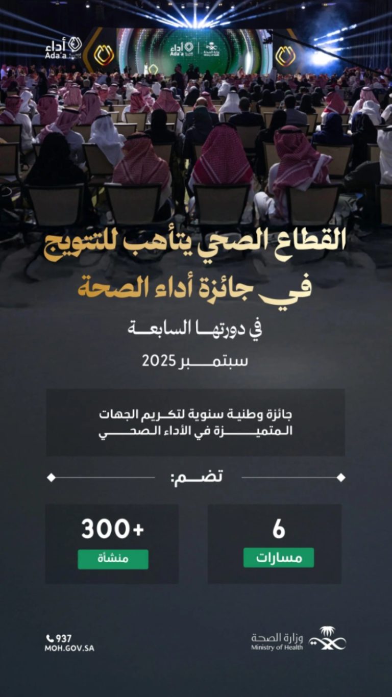 إطلاق الدورة السابعة لجائزة “أداء الصحة” من وزارة الصحة