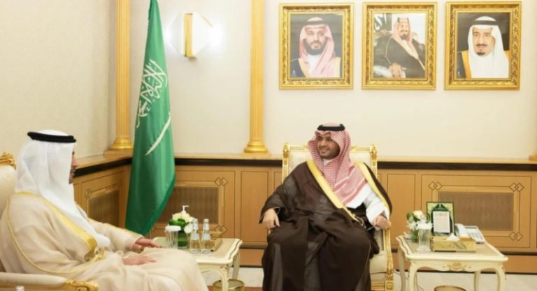 استقبال مميز للأمير تركي بن محمد بن فهد لسفير الإمارات بالمملكة