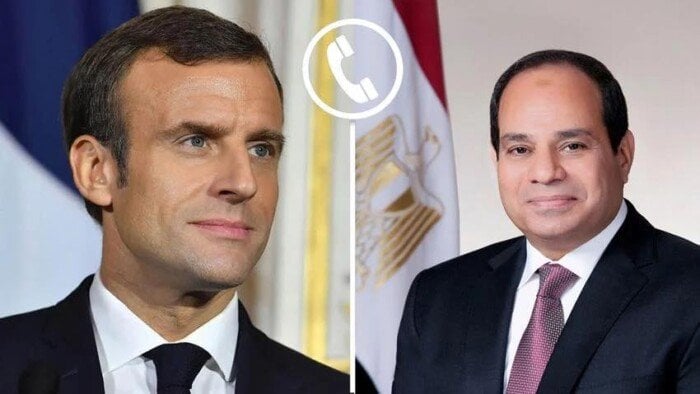 الرئيس السيسي يناقش مع ماكرون جهود وقف إطلاق النار في غزة