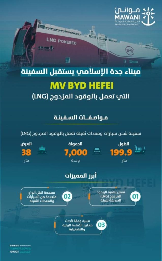 تدشين استقبال سفينة بتقنية الوقود المزدوج