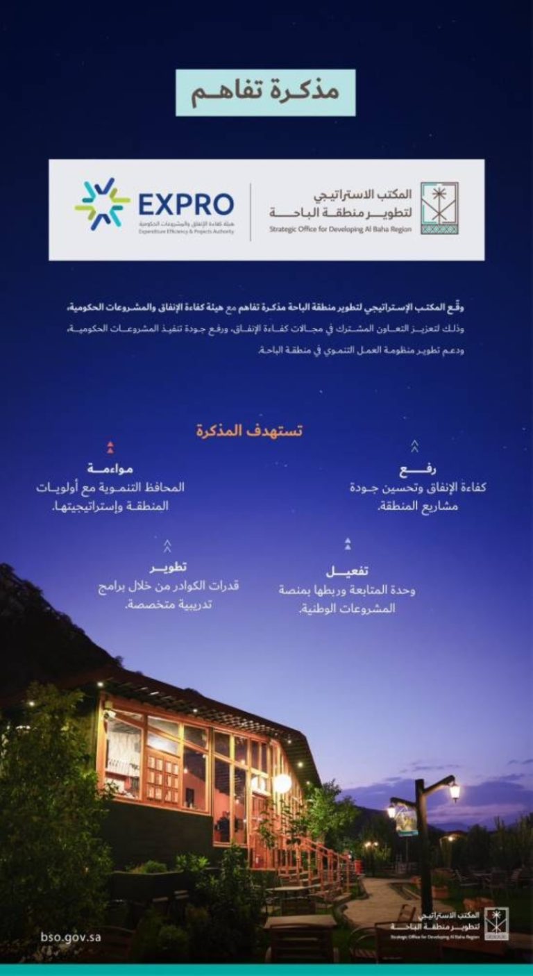 توقيع مذكرة تفاهم لتعزيز الشراكة وتحسين جودة المشاريع في الباحة