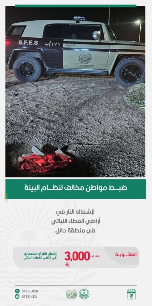 ضبط مواطن يشتعل نارًا