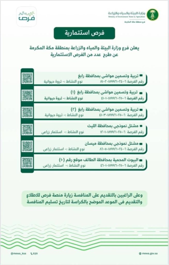 "فرص استثمارية واعدة" في