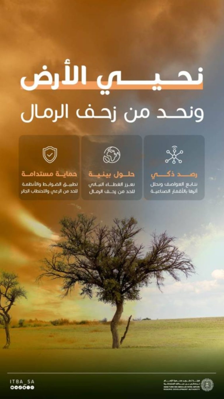 محمية الإمام تركي تسهم في مكافحة العواصف الرملية