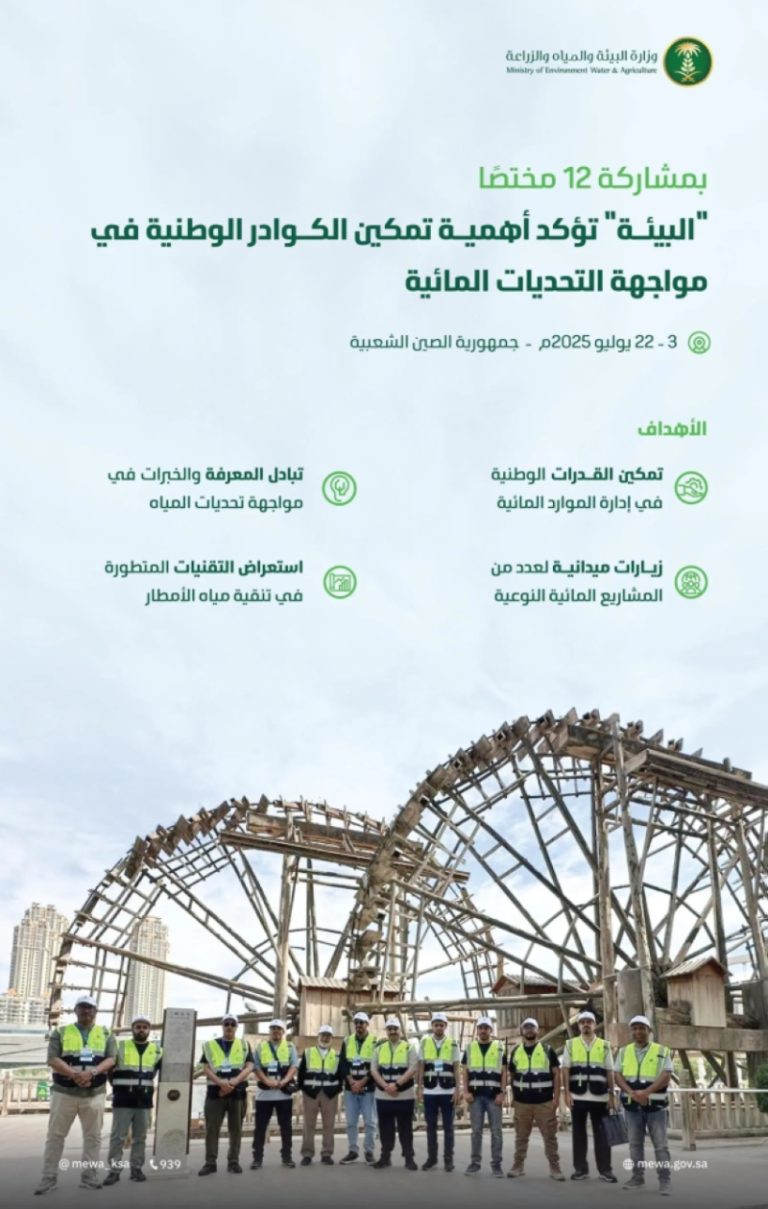 مشاركة فريدة من “البيئة” في برنامج تدريبي دولي حول حصاد مياه الأمطار