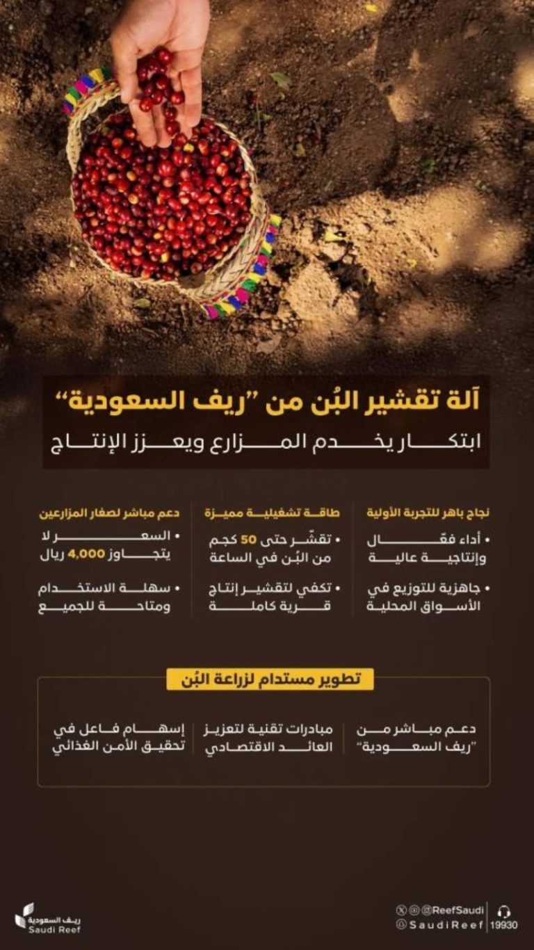 نجاح تجربة تقشير البُن في ريف السعودية وتوفير المعدات للمزارعين قريبا