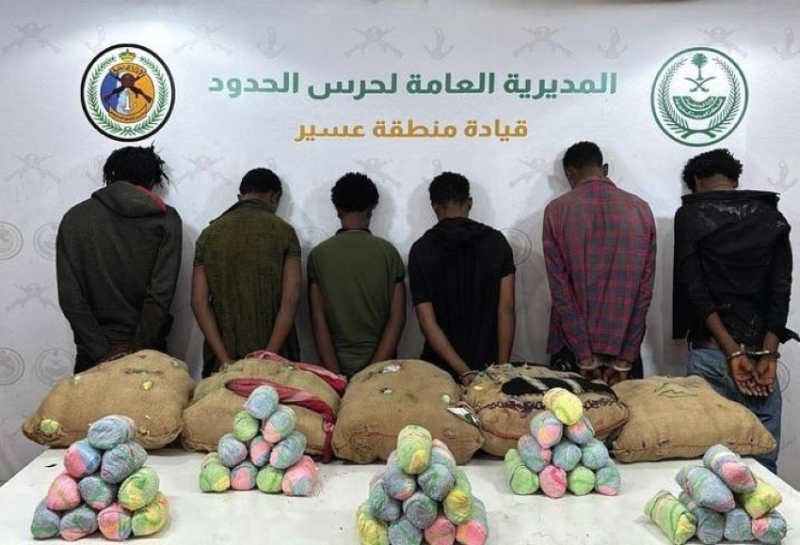 القبض على ستة مخالفين في الربوعة لتهريب 90 كيلوغرامًا من القات