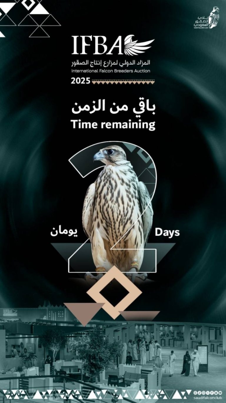 توافد المزارعين الدوليين للمشاركة في “مزاد الصقور” بالرياض