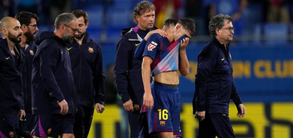 برشلونة يعلن غياب فيرمين لوبيز ثلاثة أسابيع بسبب إصابة عضلية